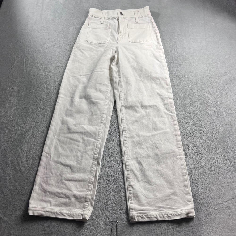 Madewell The Perfect Vintage Wide-Leg Jeans White Patch Pocket Size 23